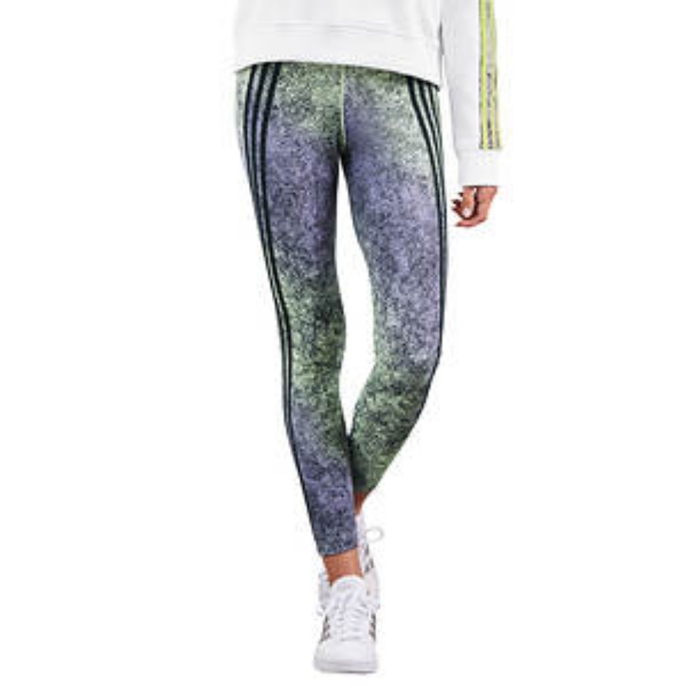 ADIDAS Women's Purple & Green Athletic Leggings
